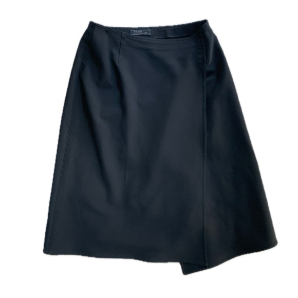 Prada Knee Length Wrap Velcro Vintage Black Skirt Size EU 40 / US Small - Picture 1 of 4